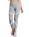 Gray High Waist Sport Yoga Pants with Colorblock