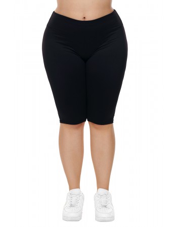 Black Knee Length Plus Size Sports Pants
