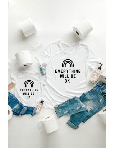 EVERYTHING WILL BE OK Graphic White Tee