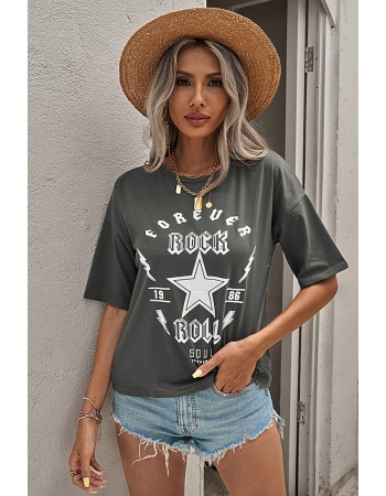 Forever Rock And Roll Graphic Crop Top