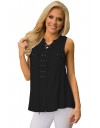 Black Sleeveless Tank Top with Lace up